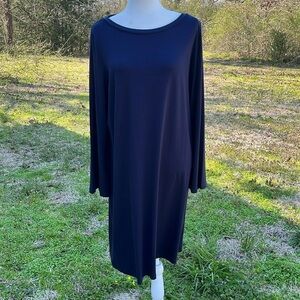Eileen Fisher Navy Fine Tencel Jersey Dress Size XL NWT